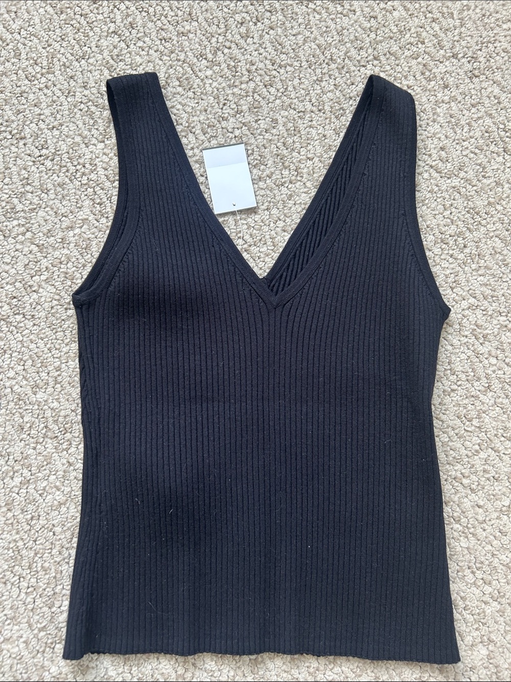 Madewell Black Ribbed Button-Front Camisole - Picture 3 of 5